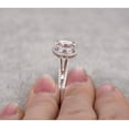 thumbnail image 4 of 2.25 Carat 8x6mm Oval Cut Morganite and Diamond Moissanite Engagement Ring for Women in 10k White Gold, 4 of 4