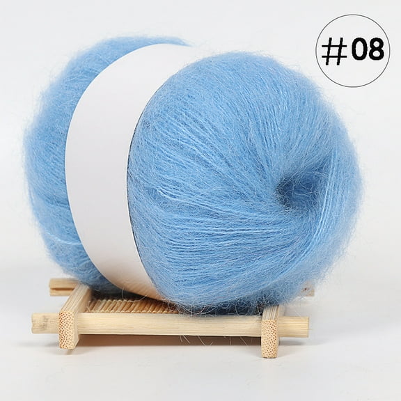 ERDOUY 1 Roll 50g Ultra Soft Fuzzy Fluffy Fine Thin Mohair Yarn, Premium Crocheting & Knitting Yarn for Sweater, Scarf, Hat, Blanket, Rug & Crafts, Blue