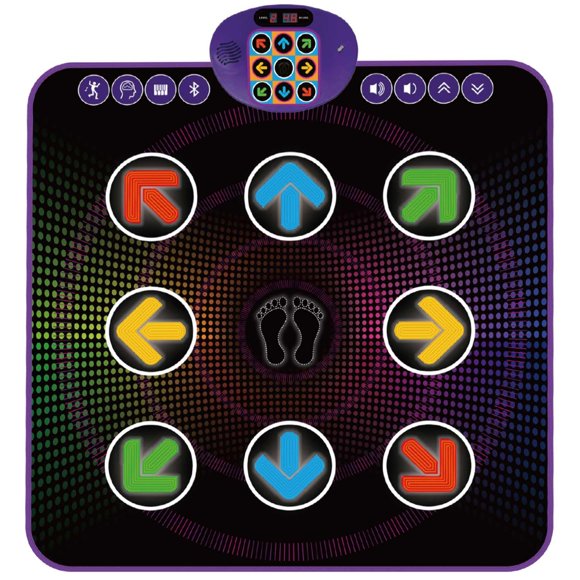 SUNLIN Light Up Dance Mat for Boys Girls Ages 3 4 5 6 7 8, Fun Toy Gift w/ 9 Light Up Keys & Bluetooth, Interactive Music Pad w/ 4 Game Modes & Adjus