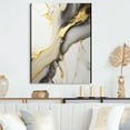 thumbnail image 2 of Designart Abstract Geode Marble White And Gold II Canvas Wall Art, 2 of 5
