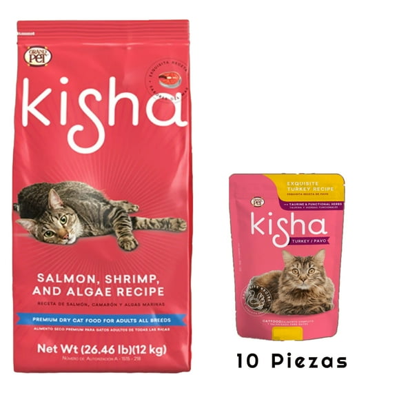 Kisha 12 KG + Alimento Humedo Kisha Pavo Sobre 85g (10 Pzas)