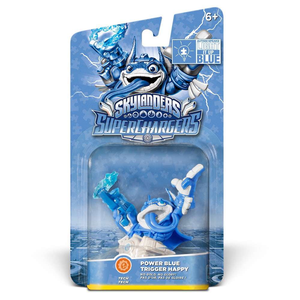 Skylanders SuperChargers Power Blue Trigger Happy Figure Pack [Autism Speaks Light it up Blue