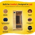thumbnail image 3 of Heat Wave 1-2-Person Infrared Sauna Room with 4 Low-EMF Carbon Heaters, Audio System, Canadian Hemlock, 3 of 7