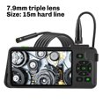 thumbnail image 2 of 4.5 Inch Inspection Camera with Light 1080P HD Borescope Camera IP67 Waterproof Snake Sewer Camera 7.9mm Triple Lens 15m, 2 of 9