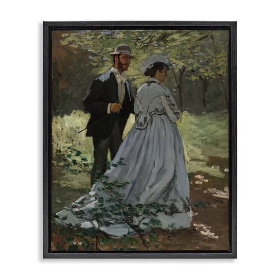 Stupell Industries Transitional Bazille & Camille in Nature Black Floating Frame Canvas Art, 17 x 21, by Tina LeCour