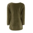 thumbnail image 4 of Plus Size Fuzzy Tunic Sweaters Womens Soft Plush Long Sleeve Pullover Crewneck Faux-fur High Low Hem Trendy Tops (4X-Large, Army Green), 4 of 5