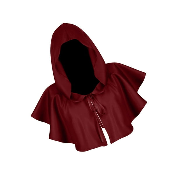Halloween Cloak Cosplay Death Cape Wizard Cloak for with Hood Devil Women Men Unisex Red