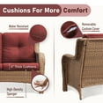 thumbnail image 5 of Bellefurn Outdoor Patio Wicker Loveseat,Outdoor Furniture 2 Seater Wicker Sofa with Removble Cushion for Porch Backyard Deck Poolside Garden, 5 of 7