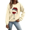 thumbnail image 1 of WEAIXIMIUNG Robe Sweat-Shirt Femme Longueur Genou 2024 et Hiver Mode Imprimé Verre Sweat à Capuche Femme, 1 of 2