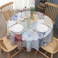 thumbnail image 3 of Pioneer Flower Floral Print Pattern Round Tablecloth 60"x60",Wrinkle Wipeable Table Cloth for Kitchen Dining Room Picnic Patio Party, 3 of 6