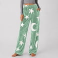 thumbnail image 6 of Zormilly Pajama Pants Women Fleece Elastic High Waisted Wide Leg Lounge Pants with Pockets Warm Plush Fuzzy Pajama Bottoms, S-3XL, 6 of 9