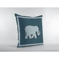 thumbnail image 6 of Light Elephant Indoor/Outdoor Fabric Pillow in White on Blue 16x16, 6 of 9