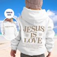 thumbnail image 6 of Tween Boys Hoodies Jesus Loves You Hooded Sweatshirts Long Sleeve Graphic Hoodies Girls Casual Loose Pullover Top Christian Hoodies Tween Clothes 11-12Years, 6 of 9