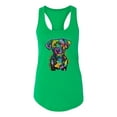 thumbnail image 3 of Dean Russo Unconditional Loyalty Dog Lover Ladies Racerback Tank Top, Kelly, X-Large, 3 of 6