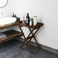 thumbnail image 2 of Costway 2 PCS Solid Teak Wood Tray Table 28" High Folding Table with Removable Tray Top, 2 of 10