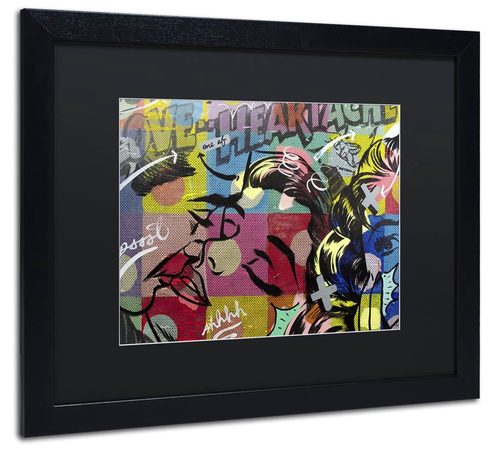 Trademark Fine Art "Fearless Heartache" Canvas Art by Dan Monteavaro Black Matte, Black Frame