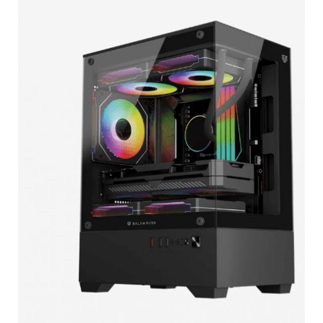Gabinete Balam Rush NITROX GLOW CRYSTAL 4700C, Mini-Tower, Micro-ATX/Mini-ITX, USB 2.0/3.0, sin Fuente, 3 Ventiladores Instalados BR-943918