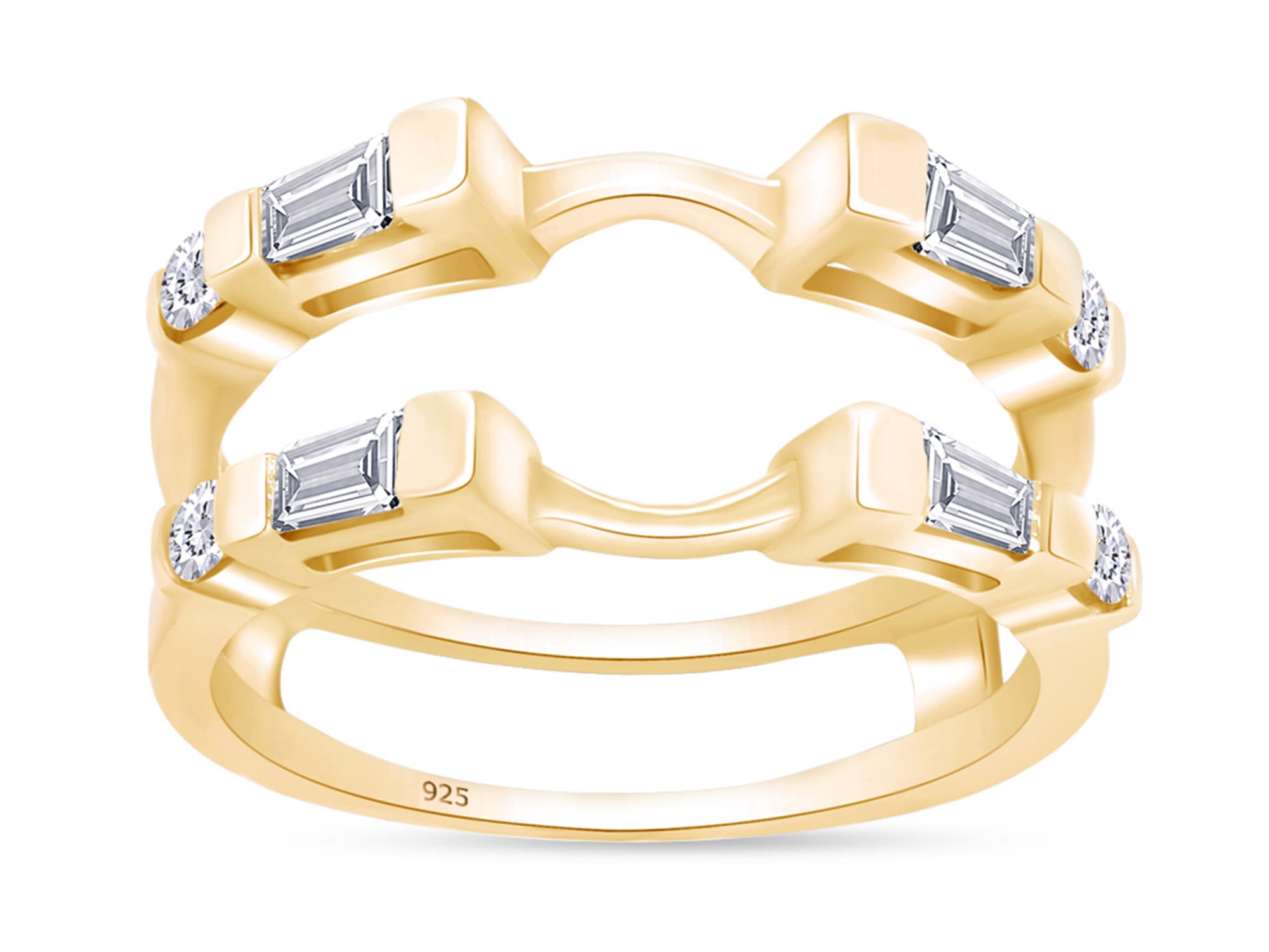 14K Yellow Gold Over 0.75 Ct Round Cut Diamond Classic Horseshoe Ring For Men's 