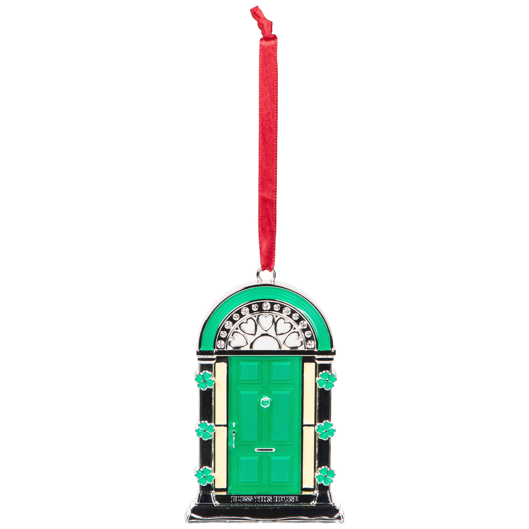 Bless This House Irish Shamrock Door Christmas Ornament - 3.75"