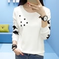 thumbnail image 2 of OULII Ensemble de Sweat à Capuche Surdimensionné pour Femmes, Chandail en Molleton Blanc pour Printemps Automne, Tenue Décontractée Assortie pour Couple, 2 of 5