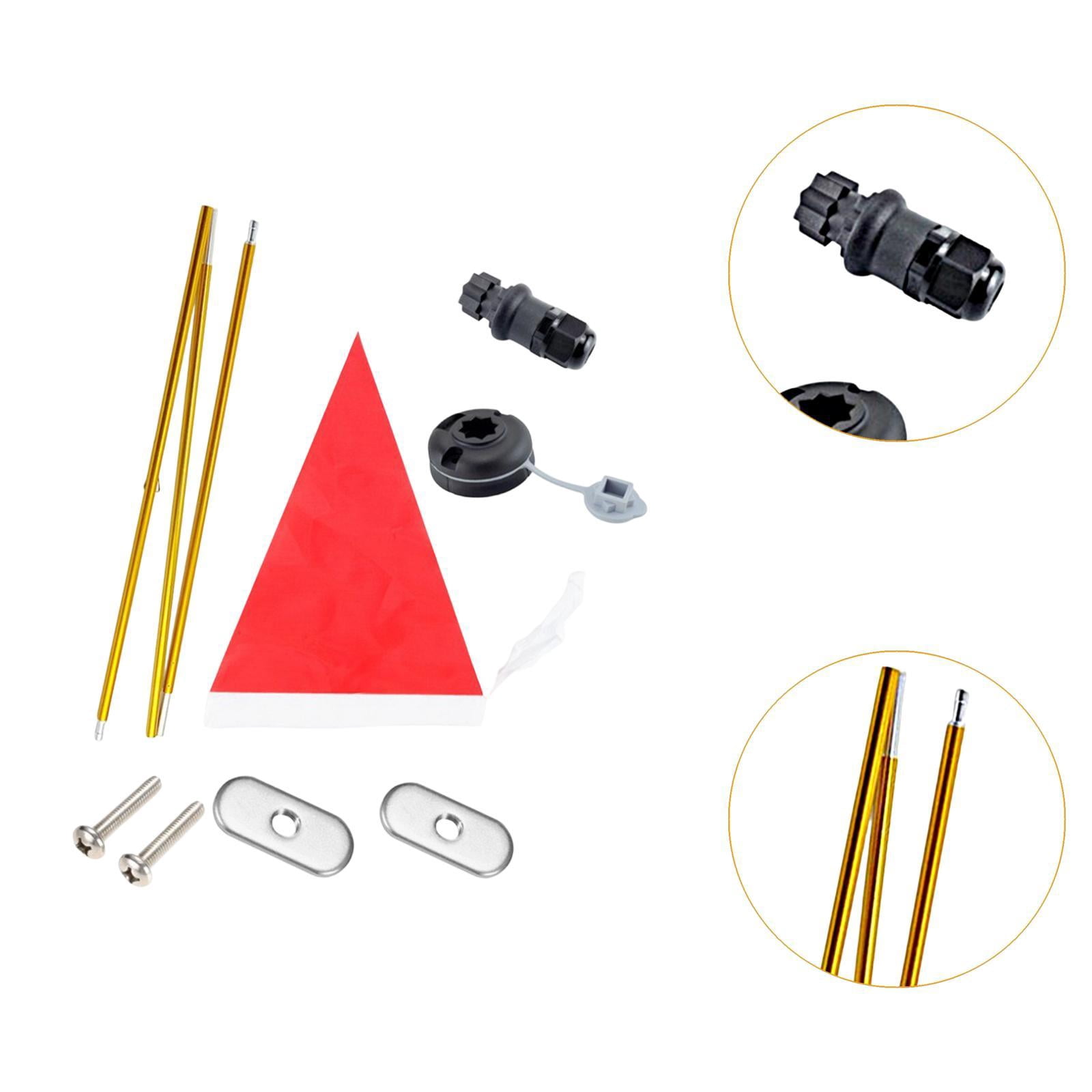 Baoblaze Kayak Flag Accessories, Highly Visible, Stable Base for Dinghies, Canoes, Kayaks Red