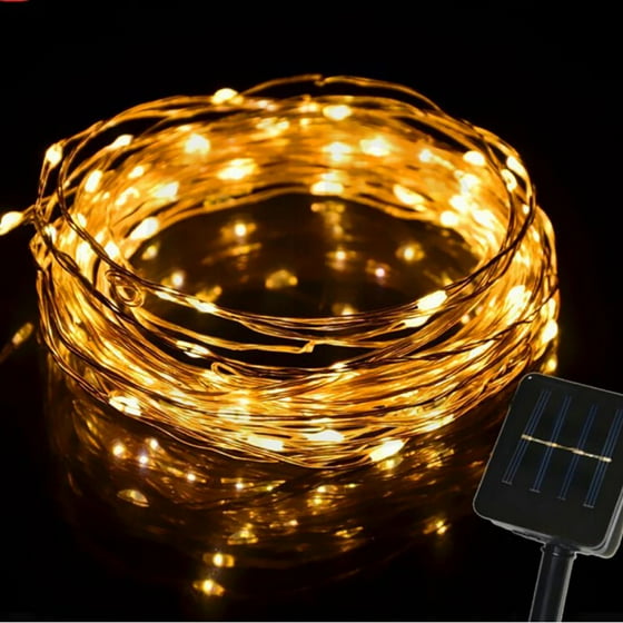 Solar Powered String Lights 100 Led Copper Wire Fairy Indoor Outdoor Waterproof Decoration For Gardens Home Dancing