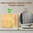 thumbnail image 4 of Large Bamboo Cutting Boards Set of 4 for Kitchen, Bamboo Charcuterie Chopping Board with Holder Non Slip, Steak Serving Tray with Juice Groove, Big Butcher Block for Cheese, Ideal for Gift, 4 of 9