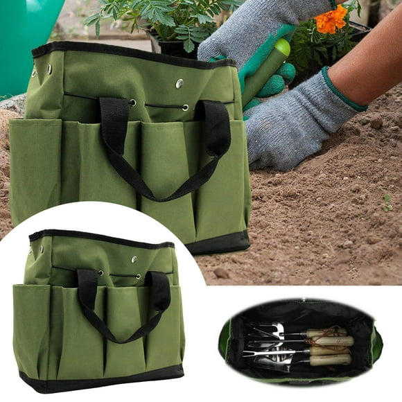 Garden Tool Organizer Bag Heavy Duty Storage Tote With Multiple Pockets For Indoor Outdoor Gardening Kit Holder