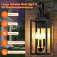 thumbnail image 3 of Luz de Pared Exterior Yochoice 3 Luces 48 cm Resistente al Agua Negra, 3 of 7