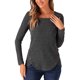 thumbnail image 4 of INSPIRE CHIC Women's Ribbed Knit Top Long Sleeve Square Neck Tee Tops, 4 of 6