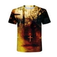 thumbnail image 4 of Waiimak T-Shirt Unimode pour Hommes Imprimés Graphiques Croix Manches Courtes Blouse Décontractée, 4 of 9