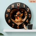 thumbnail image 1 of 2D Flat 1pc 11.81Inch Wooden Marmot Hazelnut Wall Clock - Silent Non-Ticking Battery-Powered Round Clock with Cute Marmot Hands, Large Black_Golden Numbers, Artificial Wood Frame Room,, Living Room, 1 of 7