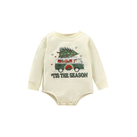 

Peyakidsaa Newborn Baby Girl Boy Xmas Long Sleeve Romper Sweatshirt Tops 0-24 Months