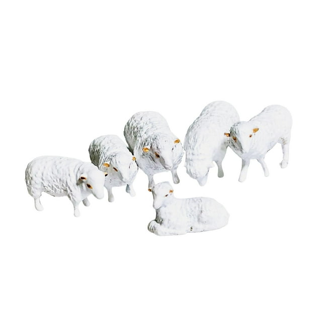 Mini figura de resina Sunnimix Granja en miniatura 1/64 6 ovejas