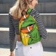 thumbnail image 5 of Disketp T-Rex Playing Football print Canvas Backpack Lightweight Travel Daypack Student Rucksack Laptop Backpack-, 5 of 5