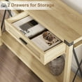 thumbnail image 6 of Bohemian Style Entryway Table with Rattan Drawers, 43" Wooden Console Table for Entryway, Sofa Table with Storage for Living Room, Hallway, Foyer, Burlywood, 6 of 7