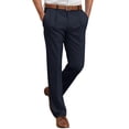 thumbnail image 4 of FINALGANG Mens Solid Color Pleated Slim Fit Chino Pants Mid Waisted Button Closure Casual Trousers For Business Casual Daily Wear Leisure Bottoms, 4 of 5