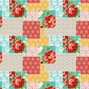 The Pioneer Woman 44" Cotton Floral, Patchwork and Watercolor Sewing & Craft Fabric By the Yard, Multi-color