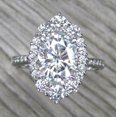 thumbnail image 2 of 2.5Ct Oval Cut Simulated Diamond Engagement Women's Ring in 14K White Gold Plated, 2 of 5