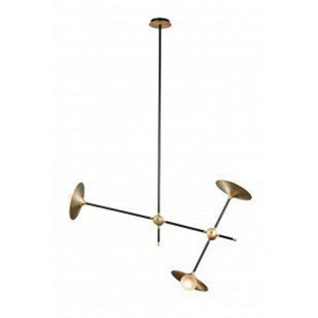 Control Brands LM3593PBLKBRS Skew Ceiling Lamp, Matt Black & Antique Brass