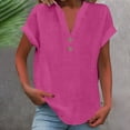 thumbnail image 2 of Camiseta sin mangas de verano holgada con cuello en V y pliegues para mujer: blusa fluida sin mangas con dobladillo curvo., 2 of 5