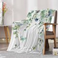 thumbnail image 6 of Fleece Blanket Ombre Green Eucalyptus Farm Blankets, Soft Cozy Warm Flannel Throw Blanket, Gradient Flower Butterfly Blanket for Bed Couch Sofa,40x60In, 6 of 9