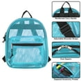 thumbnail image 2 of Solid Color Mini Mesh Backpack with Front Zippered Pocket in Light Blue, 2 of 6