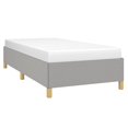 thumbnail image 4 of vidaXL Twin Bed Frame, Fabric Upholstered Platform Bed Frame, Light Gray, No Mattress, 4 of 9