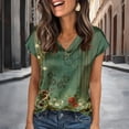 thumbnail image 2 of Bibifish Womens Tee Tops Elegant Soft Smooth Slim Fit V Neck Short-Sleeve Tee Tops Lightweight Summer Business Casual Office Trendy Wear, 2 of 4