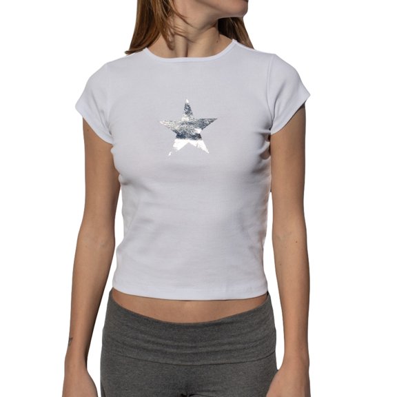 Musuos Women's Summer Graphic T-Shirt Slim Fit Round Neck Cap Sleeve Tops for Daily Casual