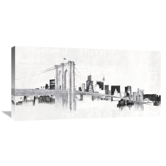 Global Gallery Avery Tillmon 'Skyline Crossing Silver' Canvas Wall Art