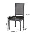 thumbnail image 5 of GDF Studio Brownell French Country Wood and Cane Upholstered Dining Chairs, Set of 6, Black and Gray, 5 of 8