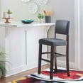thumbnail image 2 of Linon Monaco 30" Upholstered Wood & Faux Leather Bar Stool in Espresso/Brown, 2 of 10
