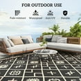 thumbnail image 4 of Outsunny Outdoor Patio Rug, Large Camping Carpet with Carrying Bag, 9' x 12' Waterproof Plastic Straw, Reversible, Black & Beige Rhombus, 4 of 8